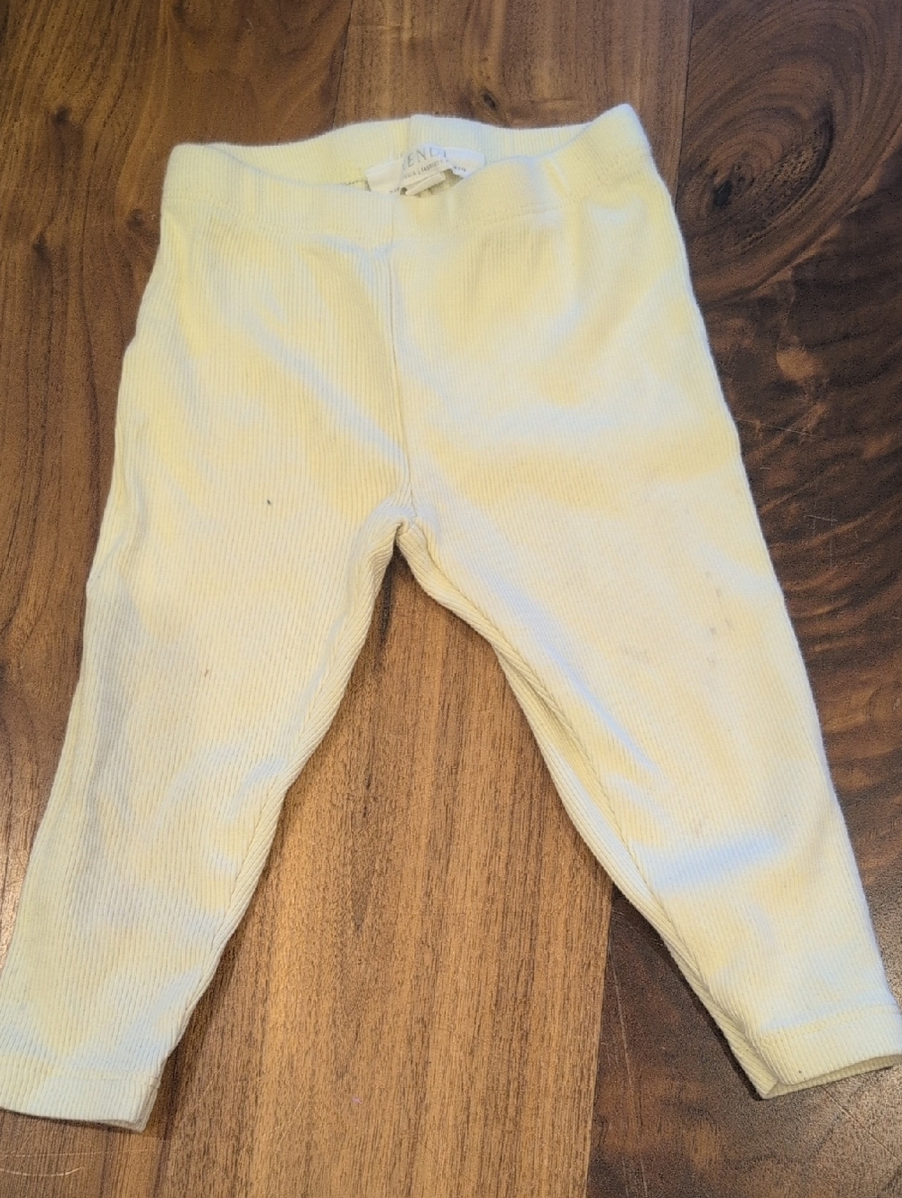 Kids Butter Yellow Ribbed Leggings